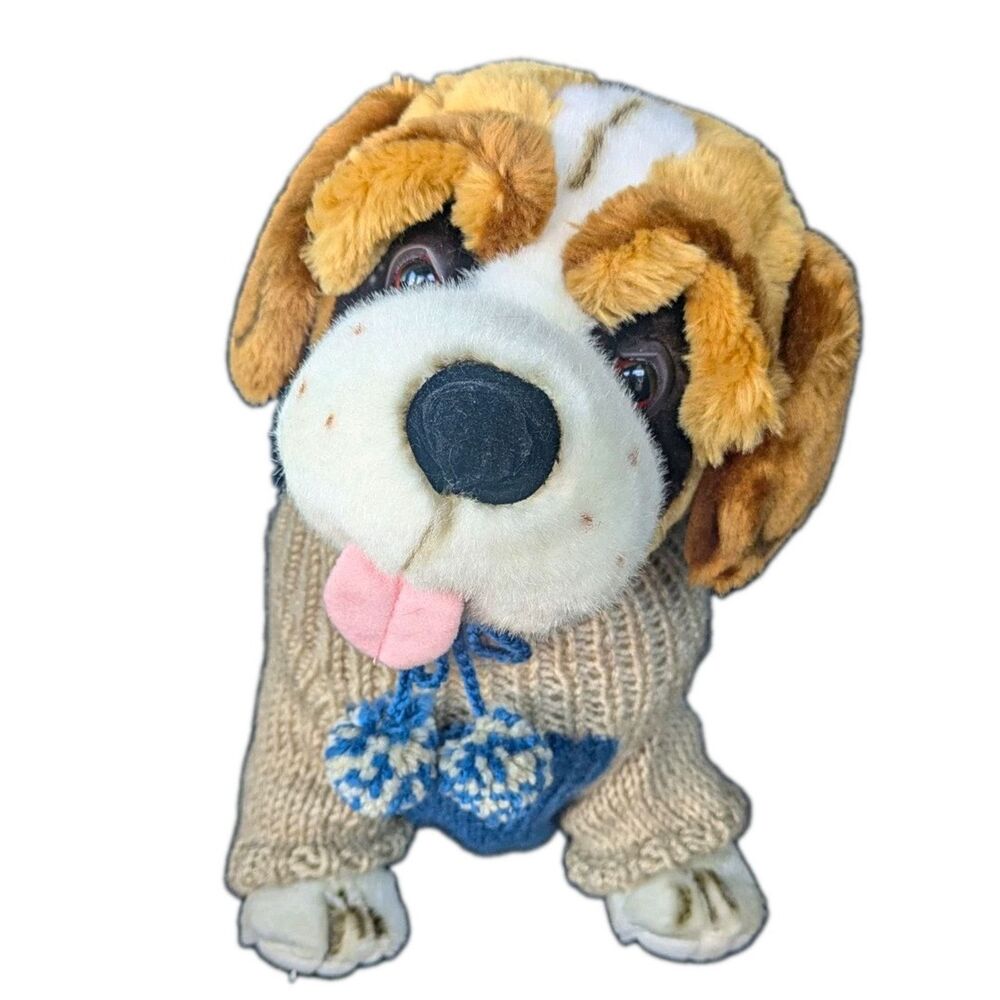 Vintage Fine Toy Plush Stuffed Dog in Sweater